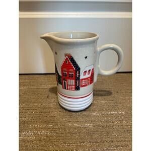 Vintage 1982 Epoch Holiday Joy Pitcher Cream Christmas Noritake 32ounces